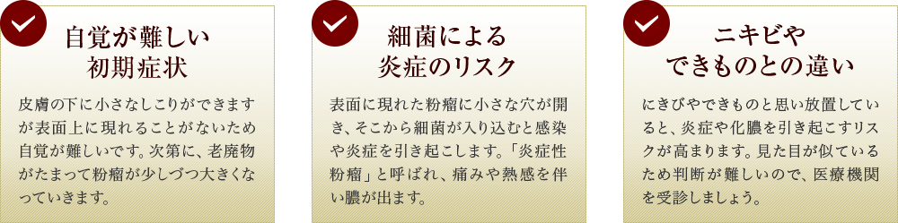 自覚が難しい 初期症状 細菌による 炎症のリスク ニキビや できものとの違い